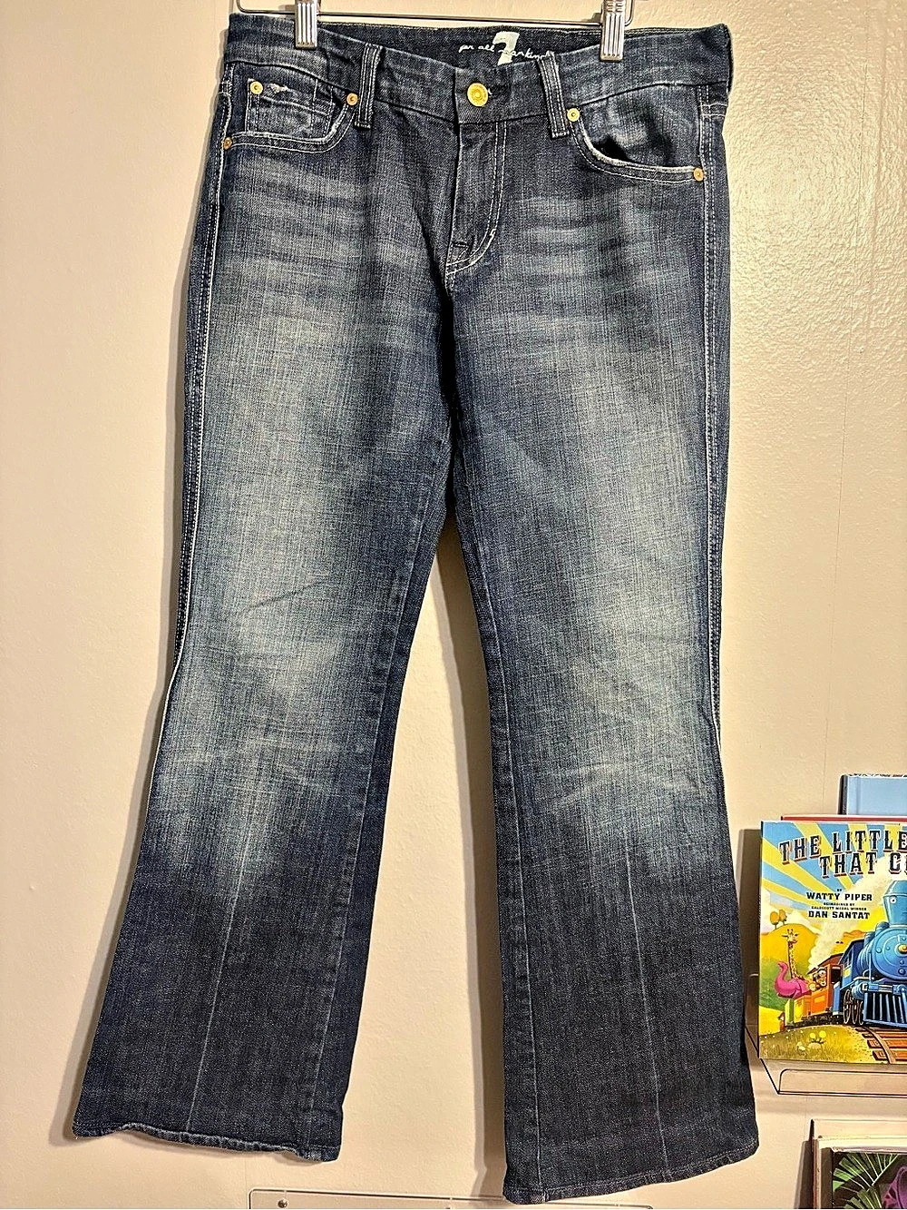 7 for all Mankind Boot Cut Jeans in Blue Waist 50